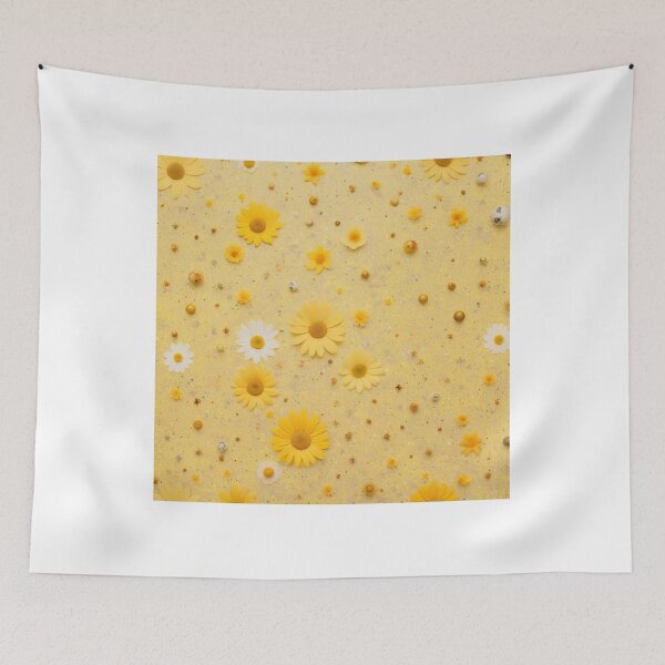 Item preview, Cute Yellow Retro Space Pattern with Planets and Flowers designed and sold by hjian8219.