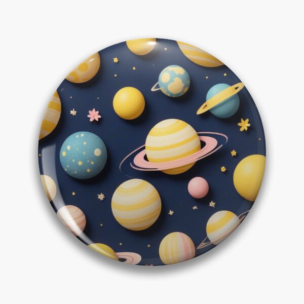 Item preview, Cute Yellow Retro Space Pattern with Planets and Flowers designed and sold by hjian8219.