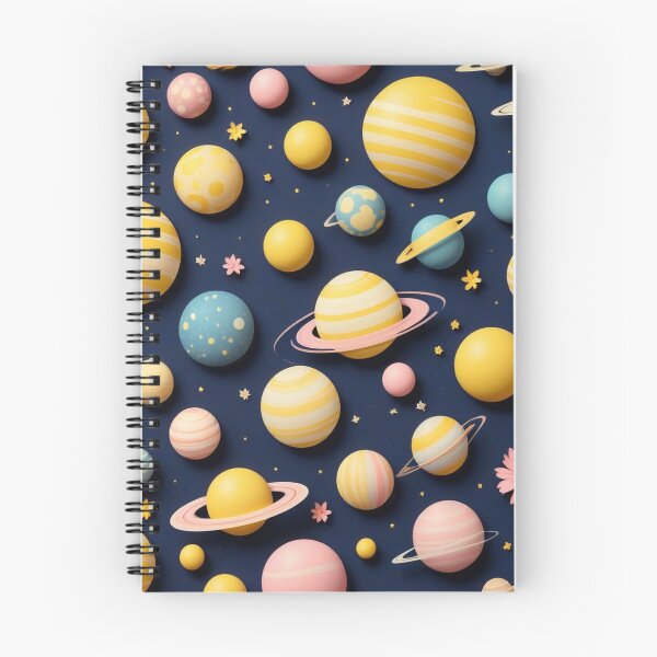 Item preview, Cute Yellow Retro Space Pattern with Planets and Flowers designed and sold by hjian8219.
