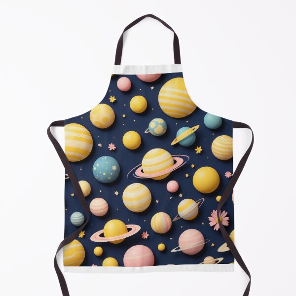 Item preview, Cute Yellow Retro Space Pattern with Planets and Flowers designed and sold by hjian8219.