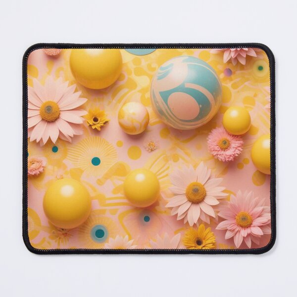 Item preview, Cute Yellow Retro Space Pattern with Planets and Flowers designed and sold by hjian8219.