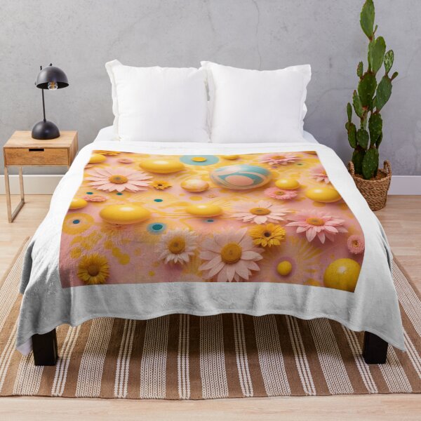 Item preview, Cute Yellow Retro Space Pattern with Planets and Flowers designed and sold by hjian8219.