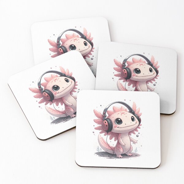 Item preview, Cool kawaii Axolotl wearing headphones designed and sold by glenwith1na.