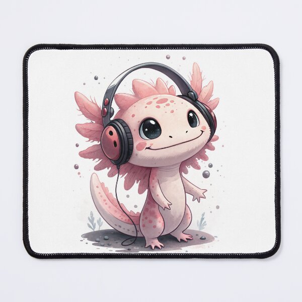 Item preview, Cool kawaii Axolotl wearing headphones designed and sold by glenwith1na.