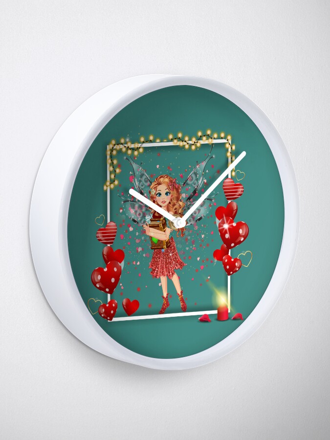 Thumbnail 1 of 4, Clock, Felicia's Valentine Love Collection designed and sold by TeelieTurner.