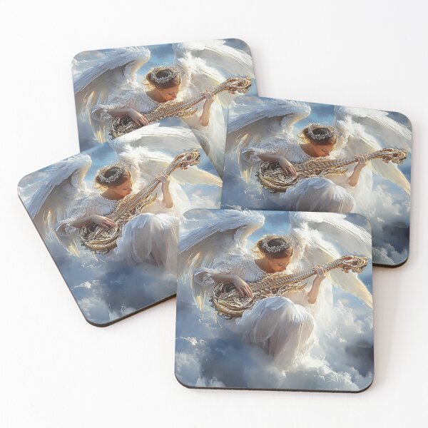 Item preview, "Celestial Melody: Angel and Golden Guitar" designed and sold by Reina75.