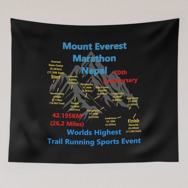 Item preview, Mount Everest Marathon, Nepal. Worlds Highest Trail Running Event. 70th Anniversary designed and sold by Oaks Creations.