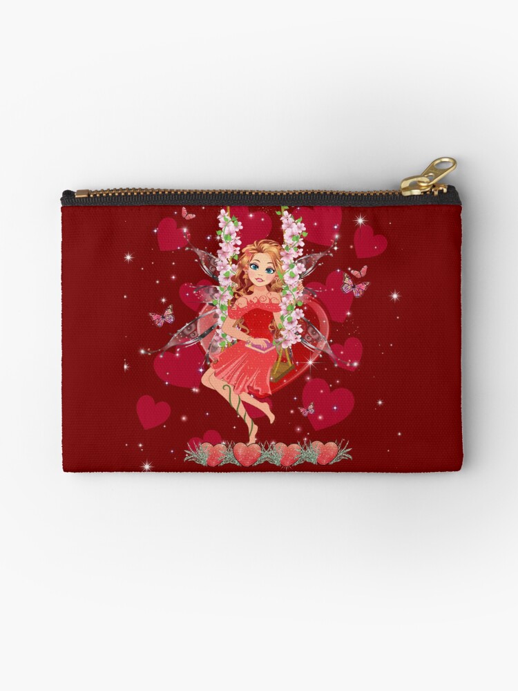 Thumbnail 1 of 4, Zipper Pouch, Felicia's Valentine Wrapped In Love Collection designed and sold by TeelieTurner.