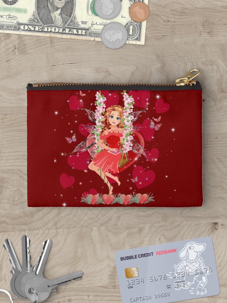 Thumbnail 3 of 4, Zipper Pouch, Felicia's Valentine Wrapped In Love Collection designed and sold by TeelieTurner.