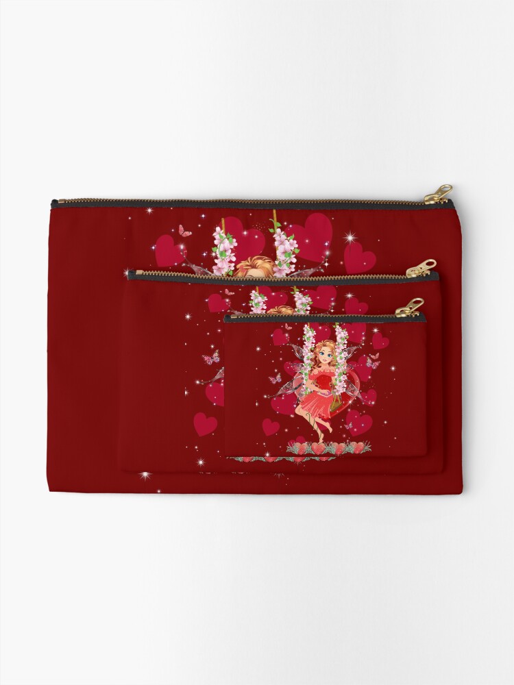 Thumbnail 2 of 4, Zipper Pouch, Felicia's Valentine Wrapped In Love Collection designed and sold by TeelieTurner.