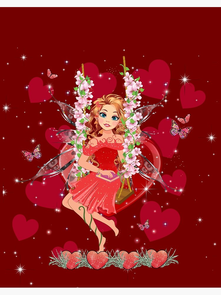 Thumbnail 2 of 2, Art Board Print, Felicia's Valentine Wrapped In Love Collection designed and sold by TeelieTurner.