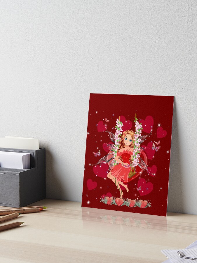 Thumbnail 1 of 2, Art Board Print, Felicia's Valentine Wrapped In Love Collection designed and sold by TeelieTurner.
