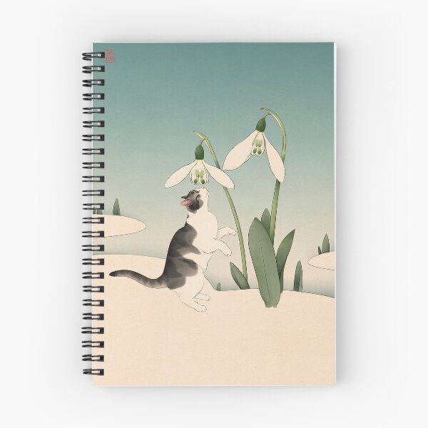 Item preview, Cat Under Snowdrop Flowers designed and sold by Broccoli  Cat Art.