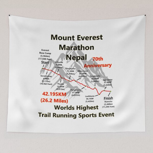 Item preview, Mount Everest Marathon, Nepal. Worlds Highest Trail Running Event. 70th Anniversary designed and sold by Oaks Creations.
