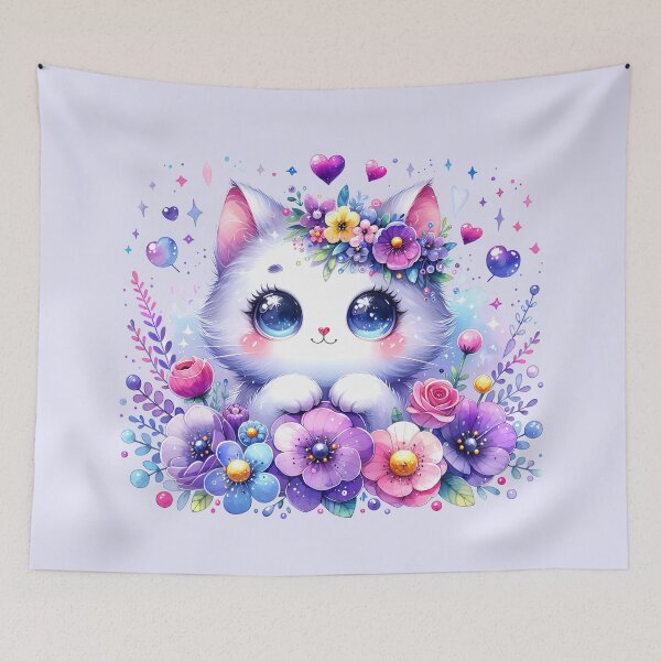 Item preview, Flower Kitten - Cat With Glowing Eyes designed and sold by PawPrintStyles.