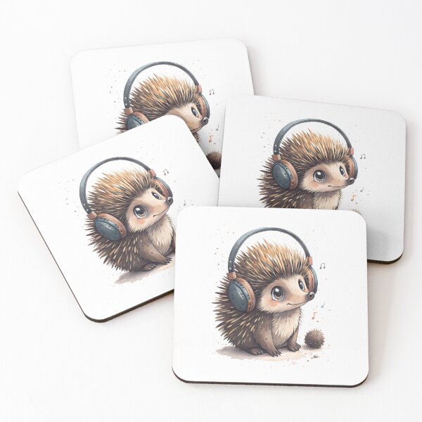 Item preview, Cool kawaii Echidna wearing headphones designed and sold by glenwith1na.