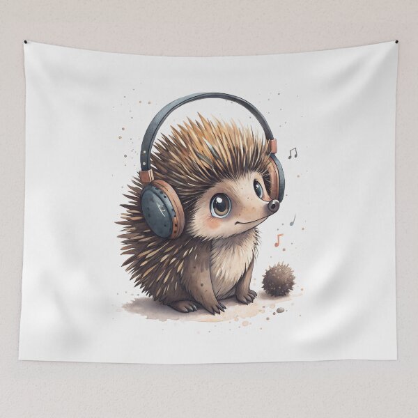 Item preview, Cool kawaii Echidna wearing headphones designed and sold by glenwith1na.