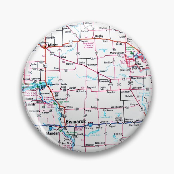 Artikelvorschau, Straßenkarte für North Dakota entworfen und verkauft von Havocgirl.