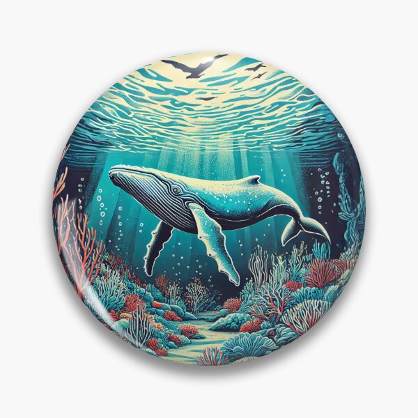 Item preview, Majestic Whale Above a Vibrant Ocean Floor designed and sold by CreaTahiti.
