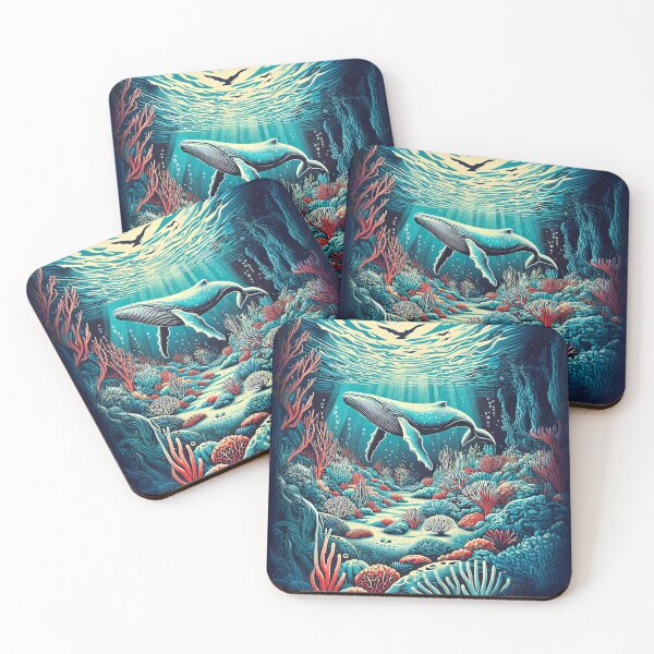 Item preview, Majestic Whale Above a Vibrant Ocean Floor designed and sold by CreaTahiti.