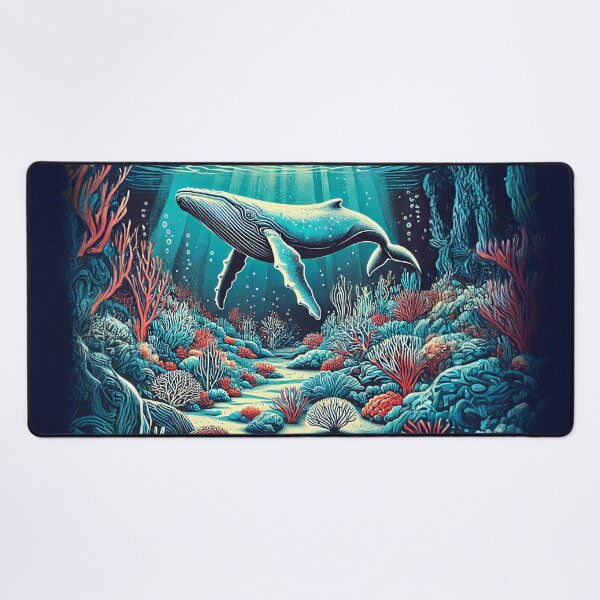 Item preview, Majestic Whale Above a Vibrant Ocean Floor designed and sold by CreaTahiti.