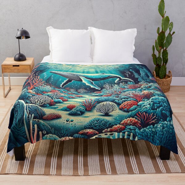 Item preview, Majestic Whale Above a Vibrant Ocean Floor designed and sold by CreaTahiti.