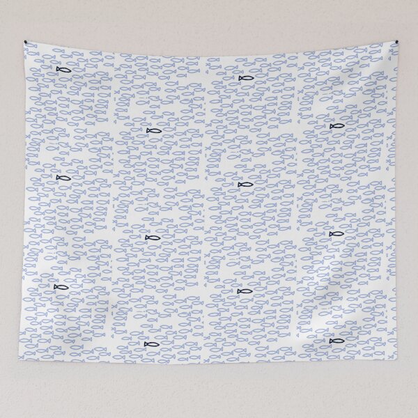 Item preview, Fisherman Aesthetic Go Your Own Way School of Fish Pattern designed and sold by darkskydelights.