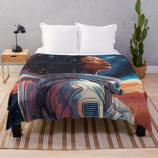 Item preview, Black Woman Astronaut in Space designed and sold by KasiaKatarina.