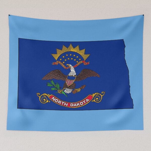 Item preview, North Dakota Map With North Dakota State Flag designed and sold by Havocgirl.