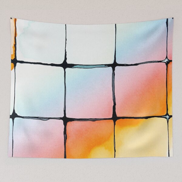 Item preview, Colorful Grid Watercolor Abstract Art designed and sold by ChrisButler.
