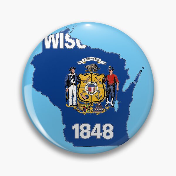 Item preview, Wisconsin Map with Wisconsin State Flag designed and sold by Havocgirl.