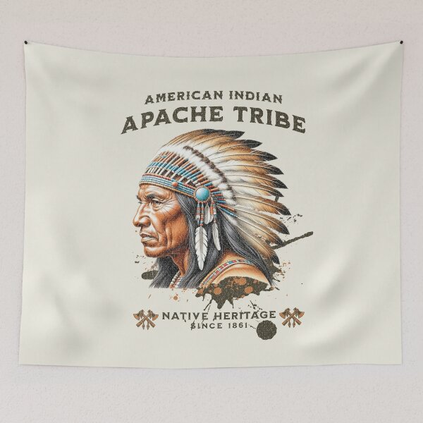 Item preview, A Vintage Illustration American Indian, Apache Tribe designed and sold by Mariana Piana.