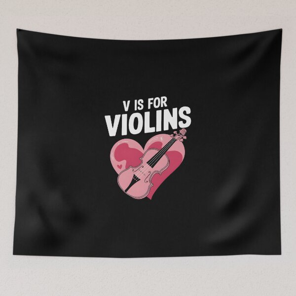 Item preview, V Is For Violins Funny Valentine designed and sold by HeadTurningArt.