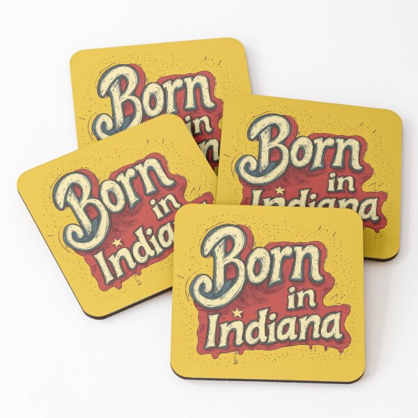 Item preview, Born in Indiana Classic Retro Red designed and sold by OriginalBeerCat.