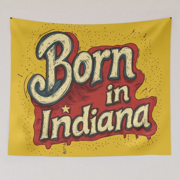 Item preview, Born in Indiana Classic Retro Red designed and sold by OriginalBeerCat.