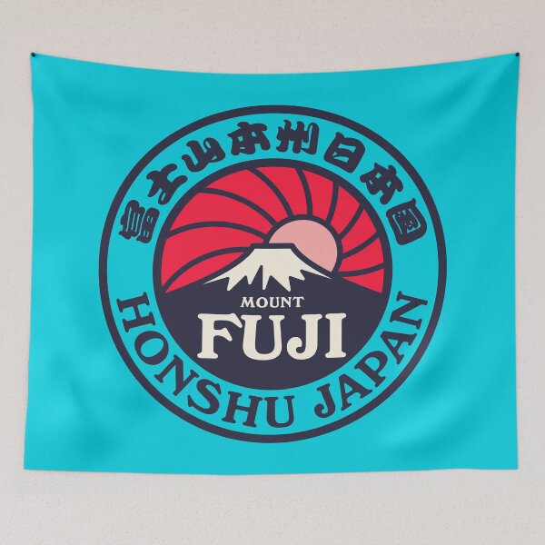 Item preview, Mt Fuji Retro Sunrise A Red Cyan designed and sold by VoodooCircus.
