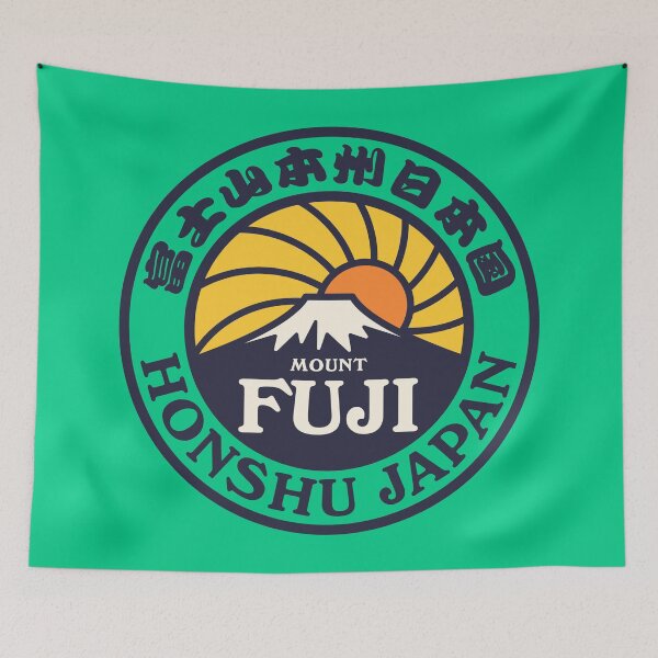 Item preview, Mt Fuji Retro Sunrise A Yellow Green designed and sold by VoodooCircus.