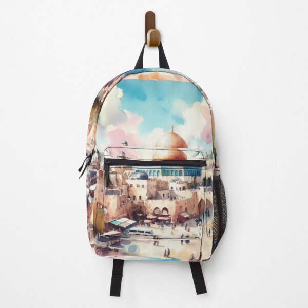 Item preview, retro jerusalem watercolor painting designed and sold by Slice Of Seed.