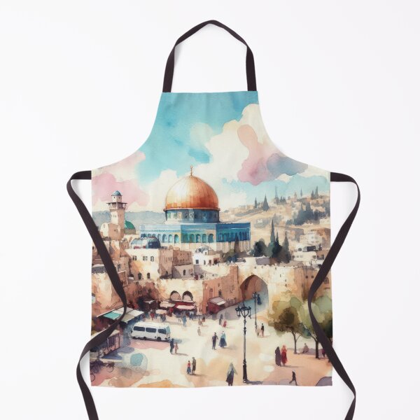 Item preview, retro jerusalem watercolor painting designed and sold by Slice Of Seed.