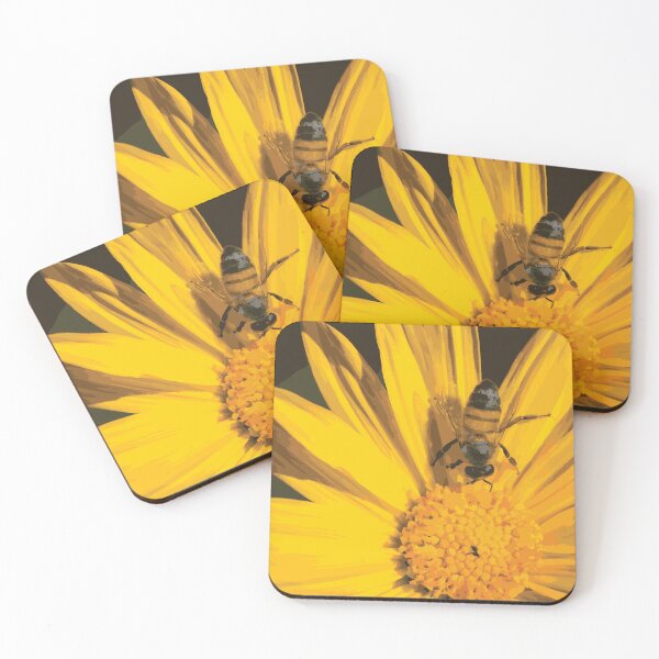 Item preview, Honeybee perches on Yellow Flower designed and sold by Lyonyx.