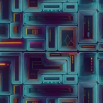 Artwork thumbnail, Futuristic Rounded Rectangles Pattern by LivelaStudio