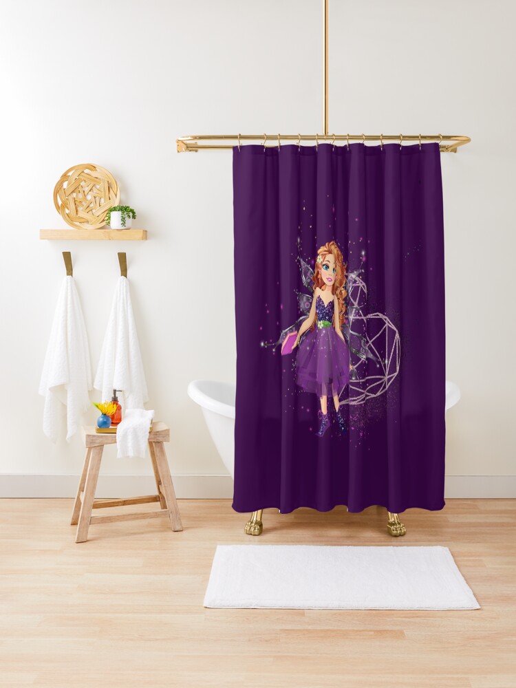 Thumbnail 1 of 5, Shower Curtain, Felicia's Lavender Heart Collection designed and sold by TeelieTurner.