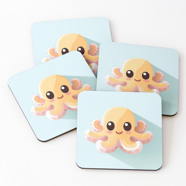 Item preview, Cute Octopus Illustration with Pastel Background designed and sold by GoldenTealArts.