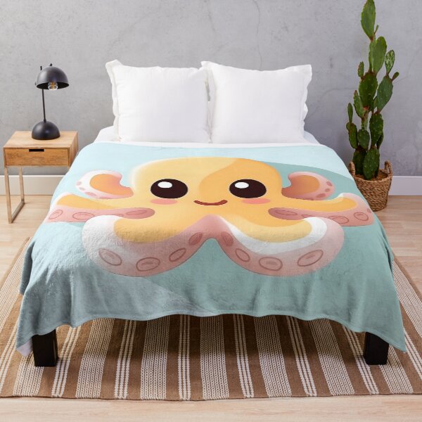 Item preview, Cute Octopus Illustration with Pastel Background designed and sold by GoldenTealArts.