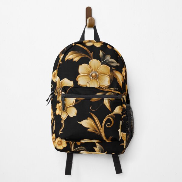 Item preview, Golden Floral Pattern on Black designed and sold by agitated wear.