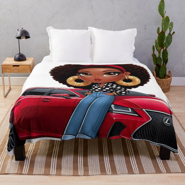 Item preview, "Stylish Afro Diva and Red Car Design | Chic African American Fashion Art designed and sold by Design Den.