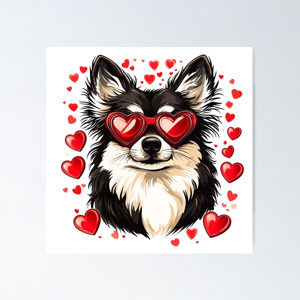 Item preview, Finnish Lapphund Dog Valentine designed and sold by TheAnimalZ00.