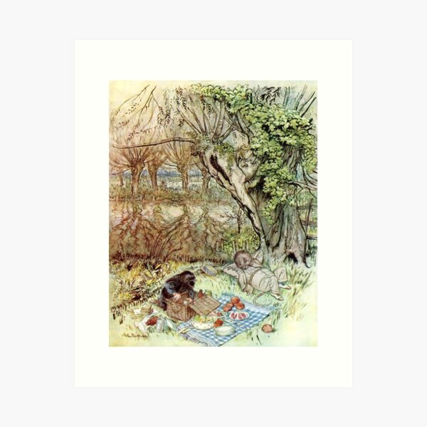 Item preview, Rat and Mole Have a Picnic - The Wind in the Willows - Arthur Rackham designed and sold by forgottenbeauty.