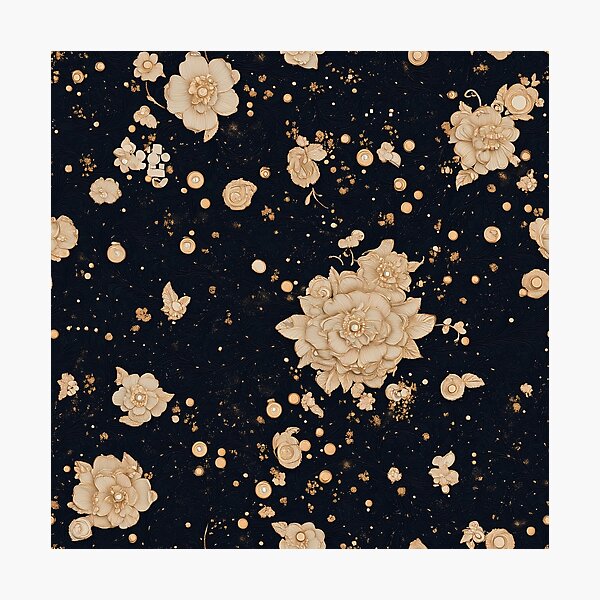 Aperçu de l'œuvre Galaxie florale dorée délicate créée et vendue par agitated wear.