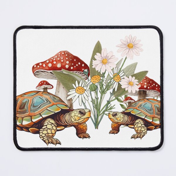 Item preview, Turtle Lover Mushroom Boho Nature Lover Flowers Red Mushrooms Turtoise designed and sold by CCKimShop.